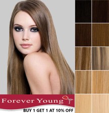 Premium Clip in Human Hair Extensions 100% Real Remy Hair Weft Forever Young UK 