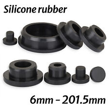 Silicone Rubber Round Hole Plugs Blanking End Cap Tube Pipe Insert Bung Black