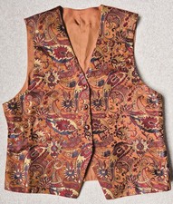 Tan Brocade women's waistcoat