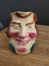 LARGE ANTIQUE SARREGUEMINES MAJOLICA JOHN BULL CHARACHTER JUG.