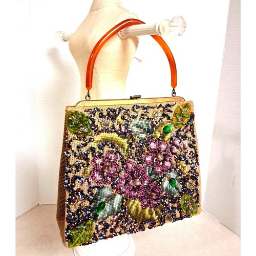 Vintage 1960s beaded - vintage, purse