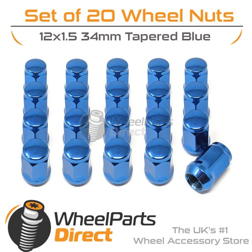 Blue wheel nuts - nuts, (20)