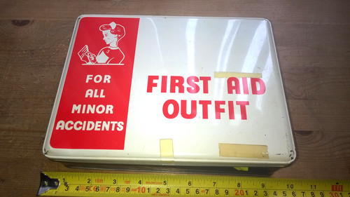 Vintage first aid case tin - vintage,