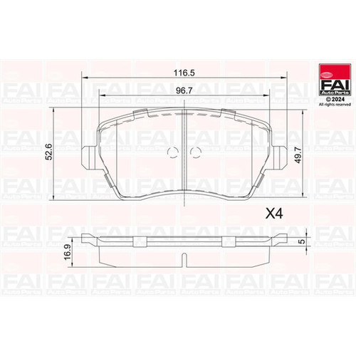 Fai front brake - fai, pad