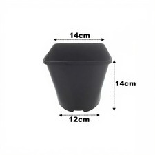 2 Litre Square Plant Pots Black Plastic Seed Garden Nursery Flower Pot Qty = 100
