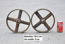 pair of iron wheels shepherd / chicken hut antique old trolley wheel 26.5 cm