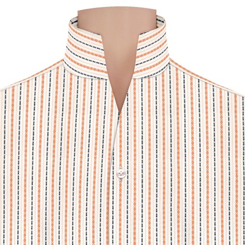 Men high open collar stiff - open,