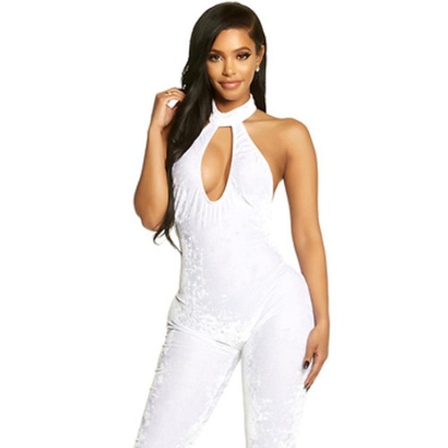 White velvet catsuit - white,