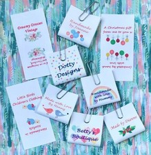 Personalised craft labels. Loop Labels. Sew in fabric clothing labels tags.