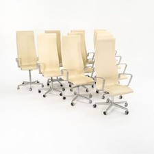 2008 Arne Jacobsen for Fritz Hansen Oxford Desk Chair in Cream Leather 9x Avail
