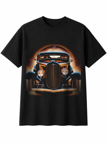 Classic hot rod - circle, retro