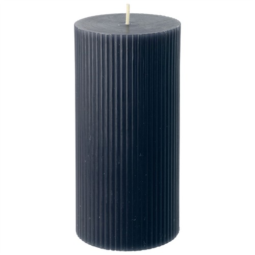 Large charcoal ribbed pillar - ribbed,