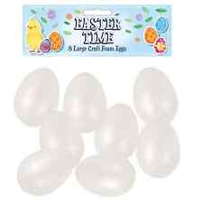 16 Easter Eggs Bonnet Decorations & Egg Hunt To Paint Craft 6cm Polystyrene Foam