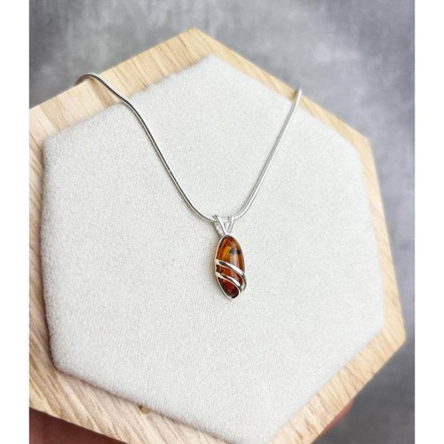 Little oval amber 925 - amber,