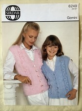 Sirdar Gemini Chunky knitting pattern 6249. Waistcoat 28-42" NEW, old stock
