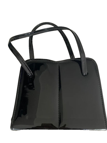 Black patent vintage handbag