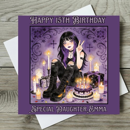 Gothic birthday card goth girl - birthday,