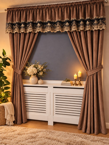 Luxury brown velvet - brown, curtains