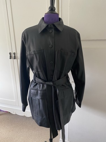 Faux leather black - hm, belted