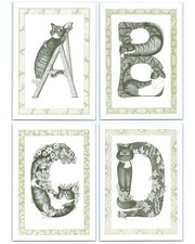 CATS Full Alphabet Postcard