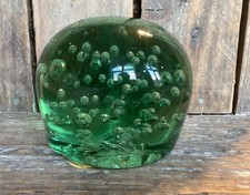 Victorian Bottle Green Dump Glass Antique Paperweights or Door Stops Magnum.