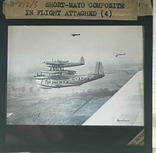 1930's SHORT-MAYO COMPOSITE FLYING BOAT (ATTACHED) MAGIC LANTER GLASS SLIDE.