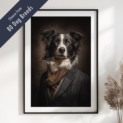 Smartly dressed dog portrait - dog,