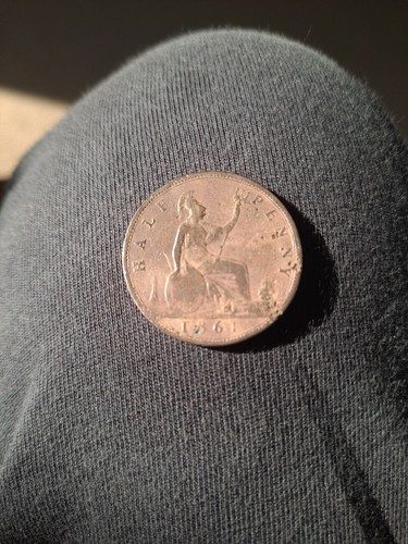 1861 queen victoria half - queen, penny
