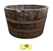 Large Half Oak Wooden Barrel