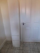 Bathroom Wall Cabinet - White. Smooth rounded edges. 3 shelves, 2 drawers.