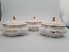 Set of 3 Lidded Porcelain Dishes Haroset, Horseradish & Salt Water, Passover Set