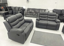 Roma | Grey | Leather Recliner