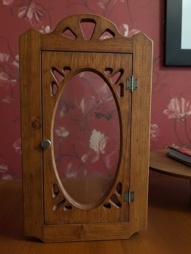 Vtg wooden mirror medicine - mirror,