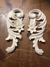 2 wooden carved Ornate Flower