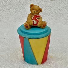 Cherished Teddies - Age 5 - Covered Box - Turnover Bear  - 796085