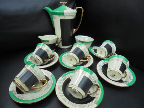 Crown devon coffee set - set, with
