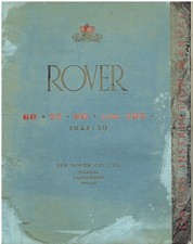 ROVER P4 60 75 90 105 SALOON 1954-59 ORIGINAL OWNERS INSTRUCTION MANUAL