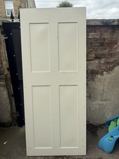 Howdens Burford 6'6" x 2'9" White Smooth 4 Panel Moulded FD30 Fire Door