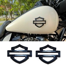 For Harley CVO Custom Metal Tank Emblems Fuel Gas Badge 3D glossy black