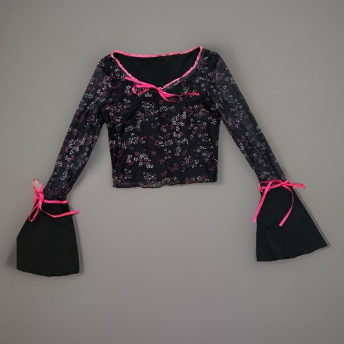 90s 00s black floral - 90s/00s, fairycore