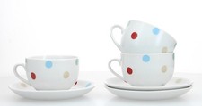 Churchill MULTI SPOTS x 3 Cups & Saucers
