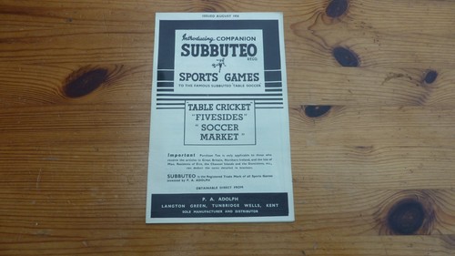 1956 rare original subbuteo - 1956,