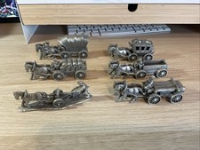 6 x Vintage Pewter Stagecoach