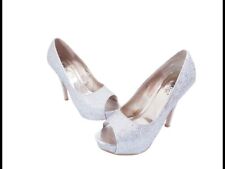 Lydc London Womens Ladies Silver Slip On Stiletto Heels Shoes Size 5UK/38EUR 