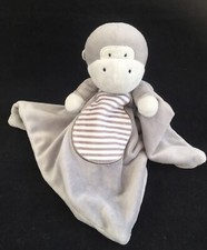 Tu  Monkey Chimp Soft Toy  Comforter Blankie Soother Grey Dou Dou Sainsburys