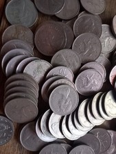 10 x old large 10p coins, ideal for old fruit machines, Ten pence Bulk lot