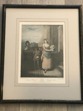 Vintage Cries Of London Colored Print, Turnips and Carrots, Framed, 8" x 10 1/2"