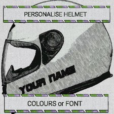 2 x MOTORBIKE NAME STICKERS HELMET PERSONALISE MOTORCYCLE STICKERS DECALS r125 A