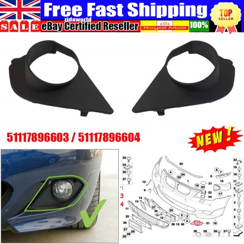 Front bumper fog light grille - front,