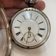 ANTIQUE LARGE GENTS SOLID SILVER POCKET WATCH HALLMARKED 1892 OVERSIZED FUSEE